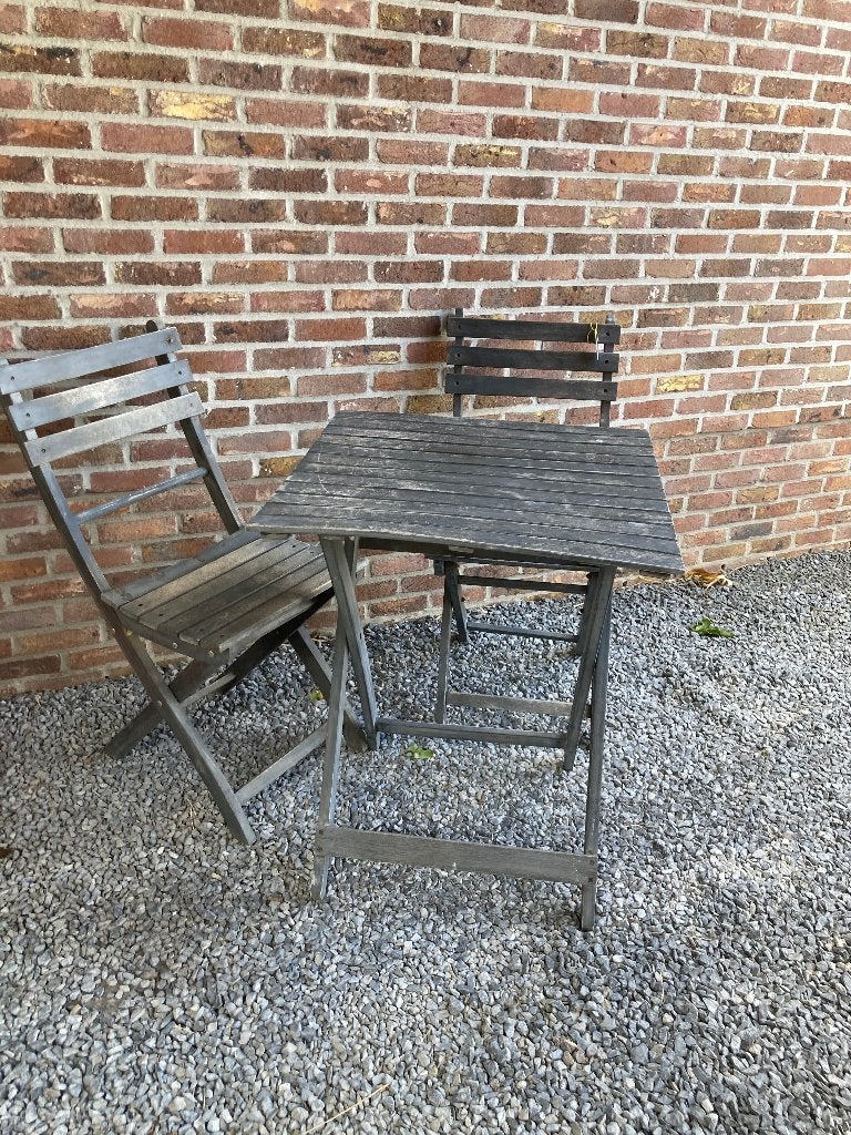 houten tuinsetje, Ophalen, Gebruikt, Hout, Inklapbaar
