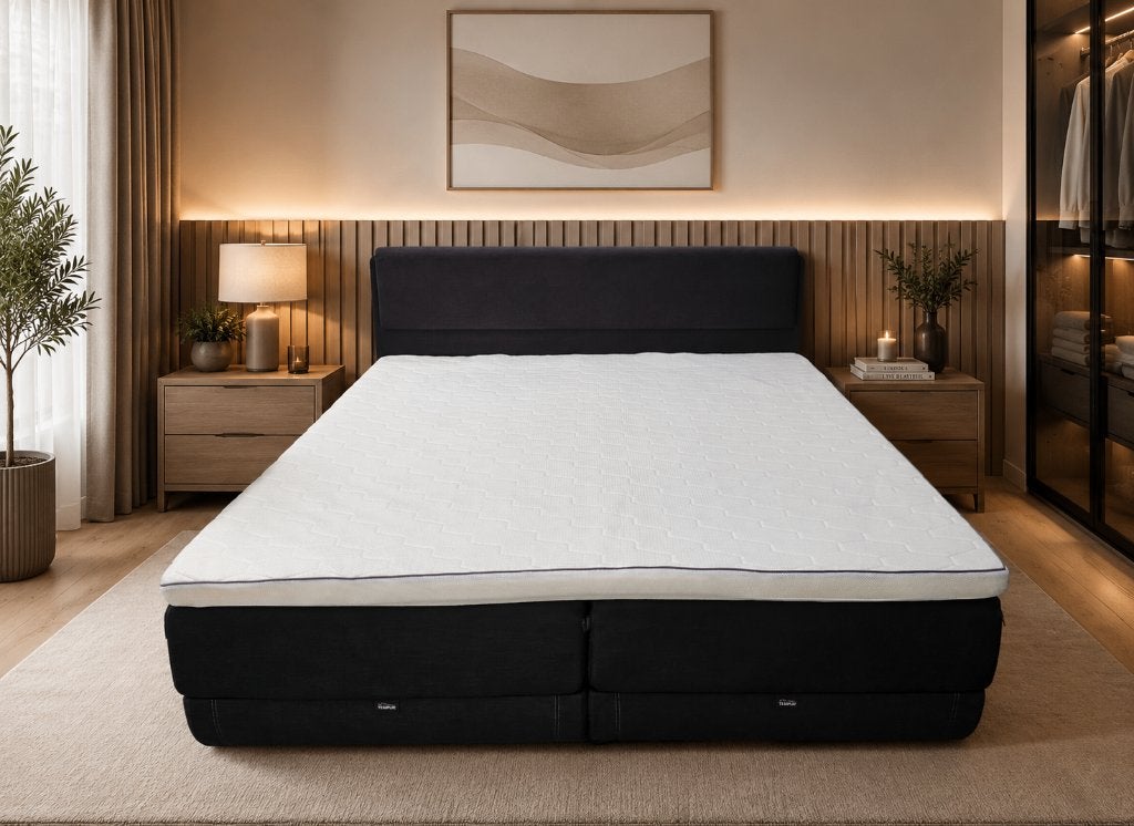 Tempur grote boxspring 180 x 210 cm, compleet, 210 cm, Tempur, Enlèvement, Utilisé