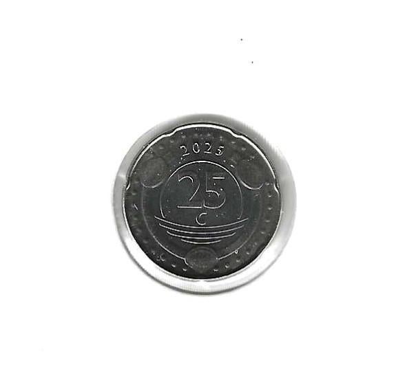 Curaçao, 25 Cent 2025., Ophalen of Verzenden, Zuid-Amerika, Losse munt