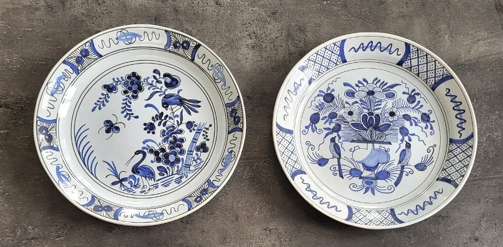 6 faiences anciennes de Delft avec marques, Antiquités & Art, Enlèvement ou Envoi