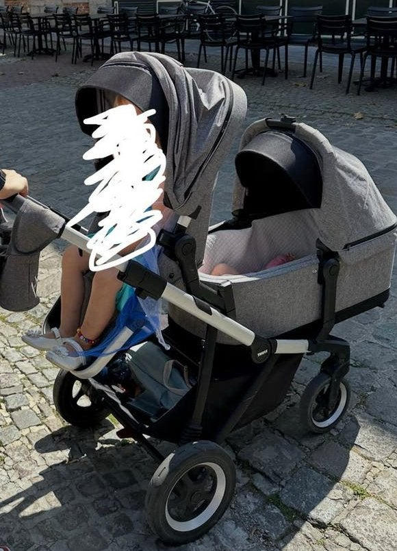 Poussette double Thule Sleek 2, Enlèvement, Utilisé, Poussette