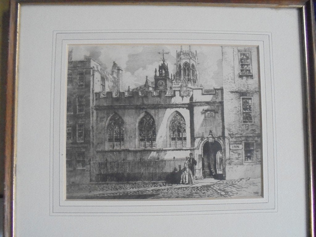 William Monk  1863 - 1937  Ets  Clifford's Inn Londen, Antiek en Kunst, Kunst | Etsen en Gravures, Verzenden, Ets