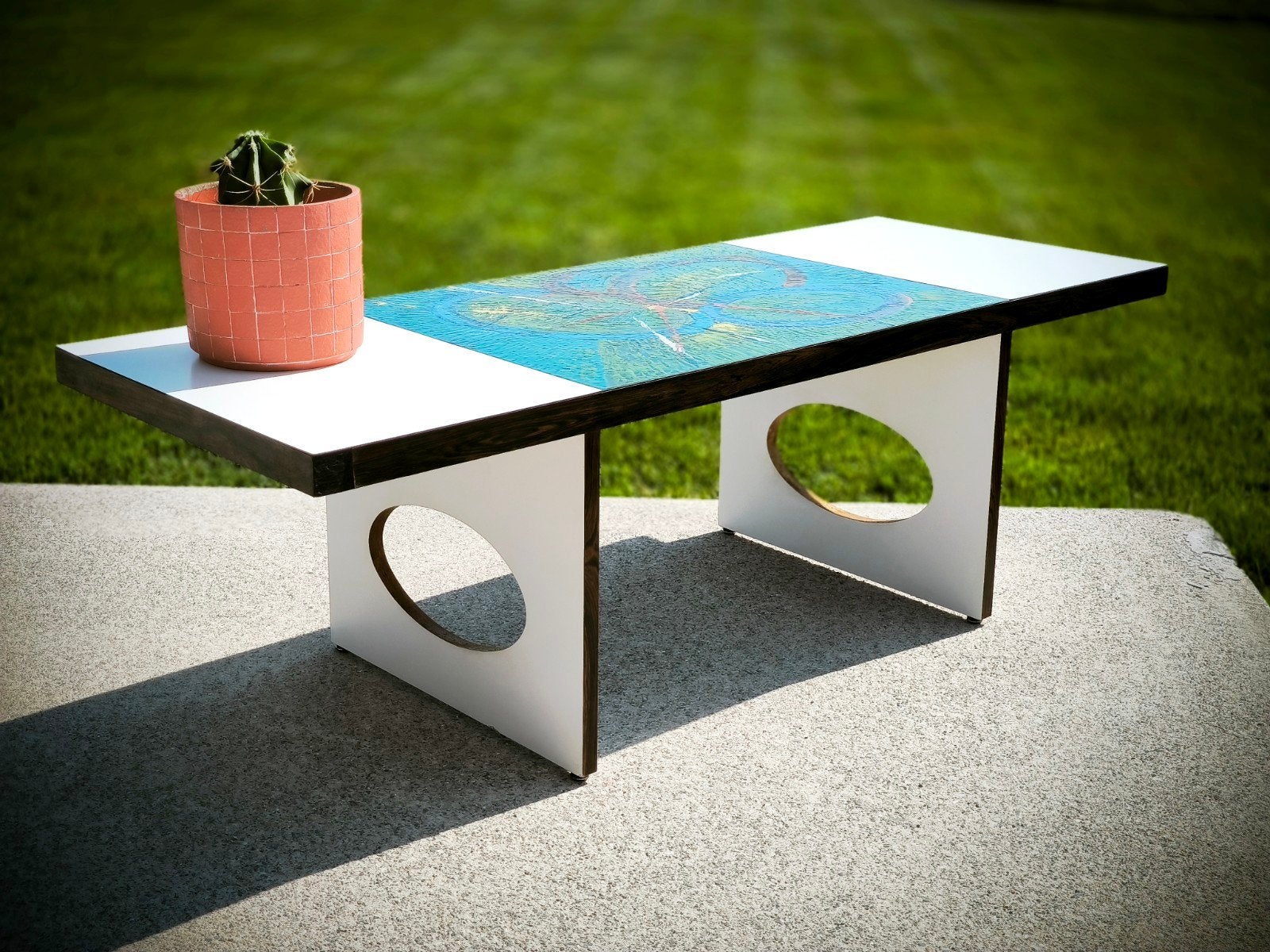 Table basse vintage céramique Antonio De Nisco,Italie 1970, Vintage, Enlèvement, Utilisé, 75 cm ou plus