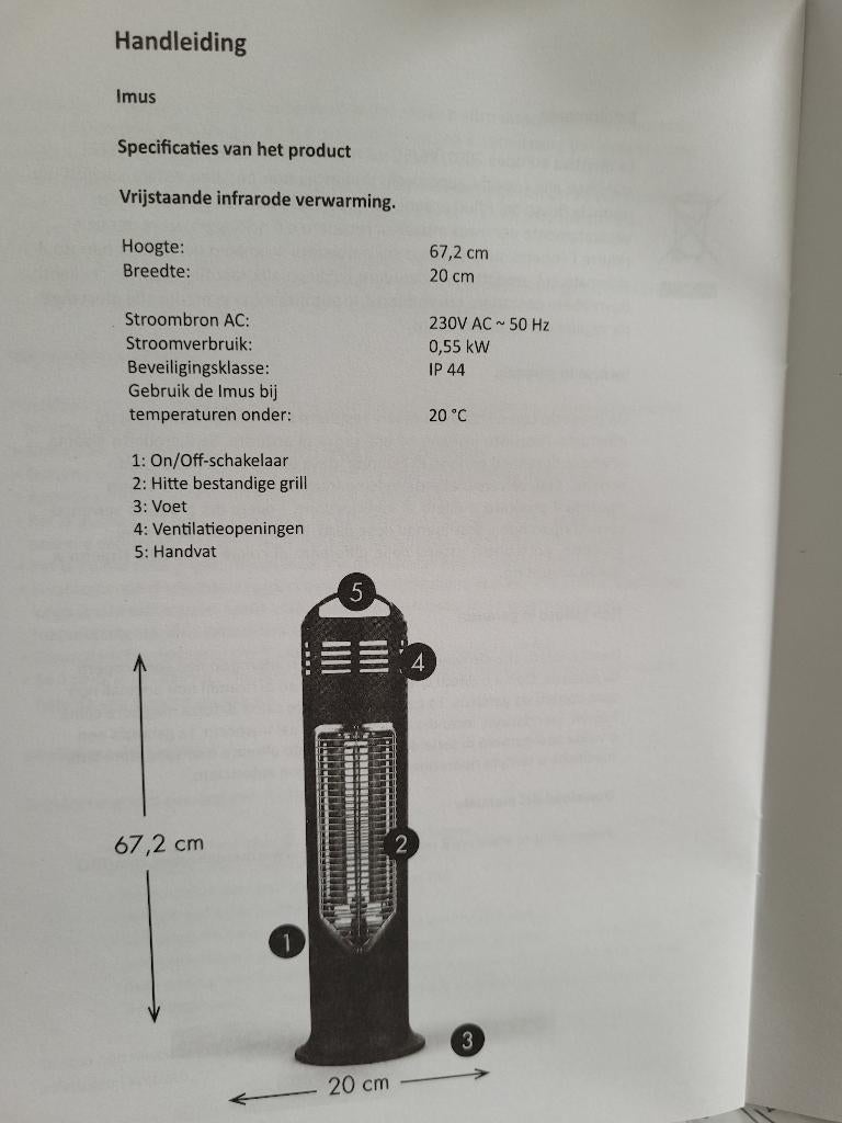 Infrarood verwarming tuinset, Ophalen of Verzenden, Nieuw, Elektrisch, Vloer