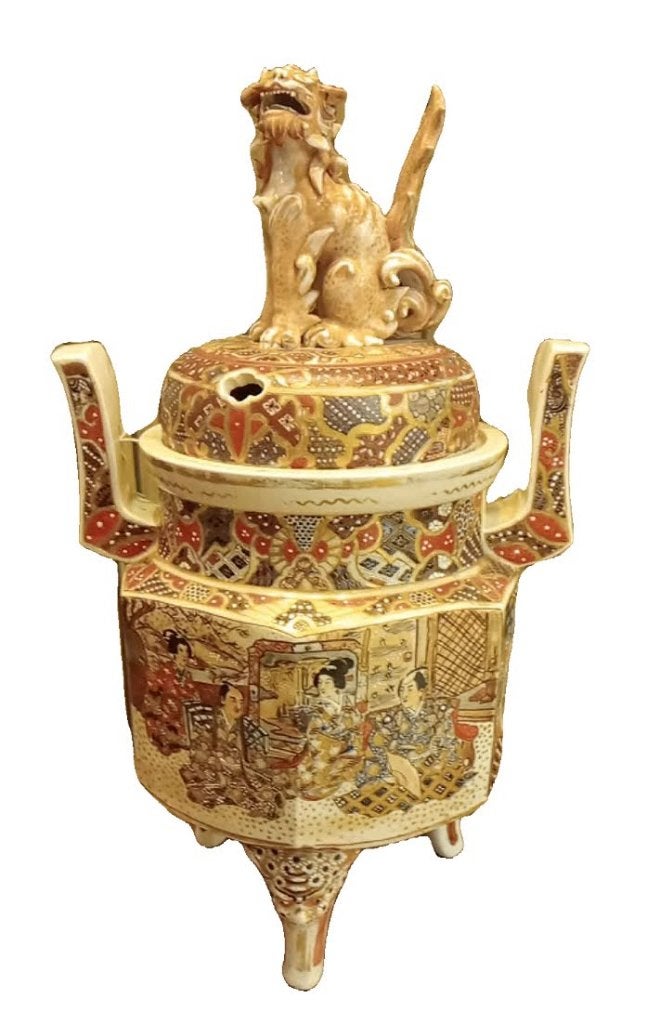 Grote Antieke Satsuma wierookbrander, Ophalen of Verzenden
