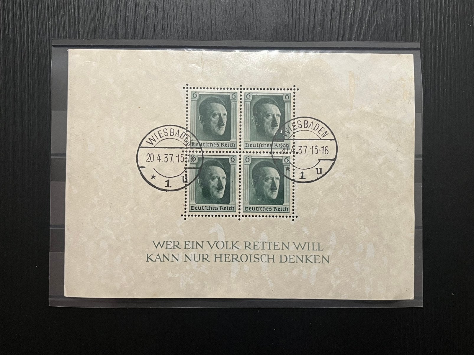 Duits Rijk postzegelblok 1937 - blok van 4 - gestempeld, Postzegels en Munten, Ophalen of Verzenden, Beschreven