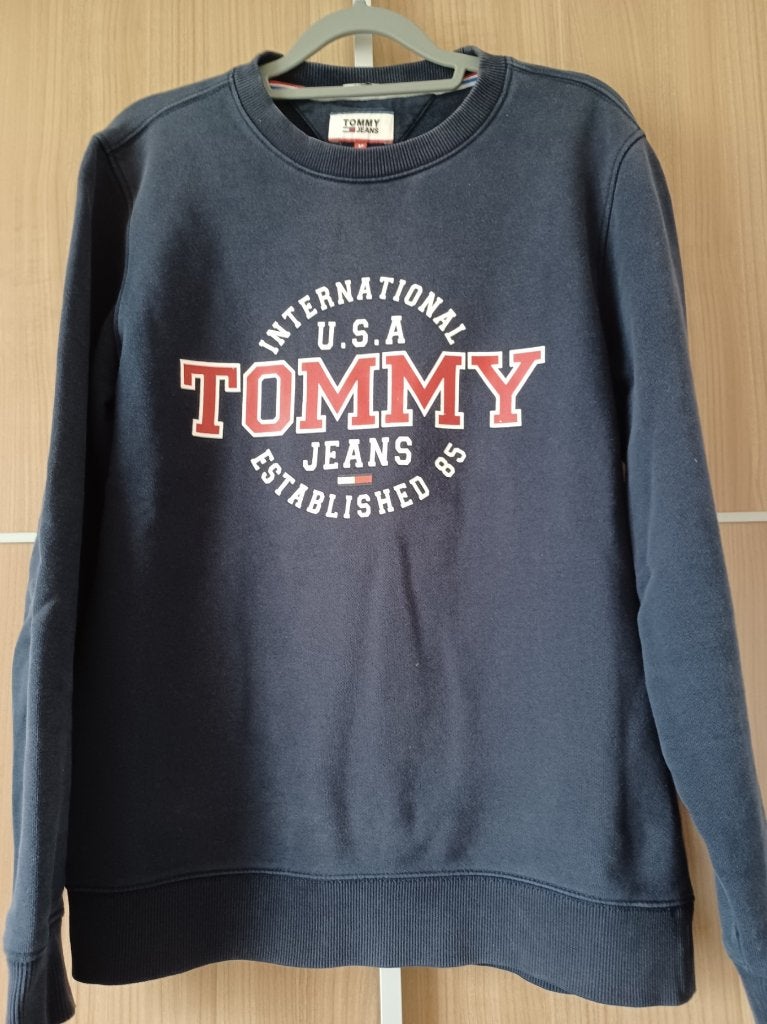 SWEATER TOMMY HILFIGER BLAUW MEDIUM, Kleding | Heren, Tommy Hilfiger, Ophalen of Verzenden, Gedragen, Maat 48/50 (M)
