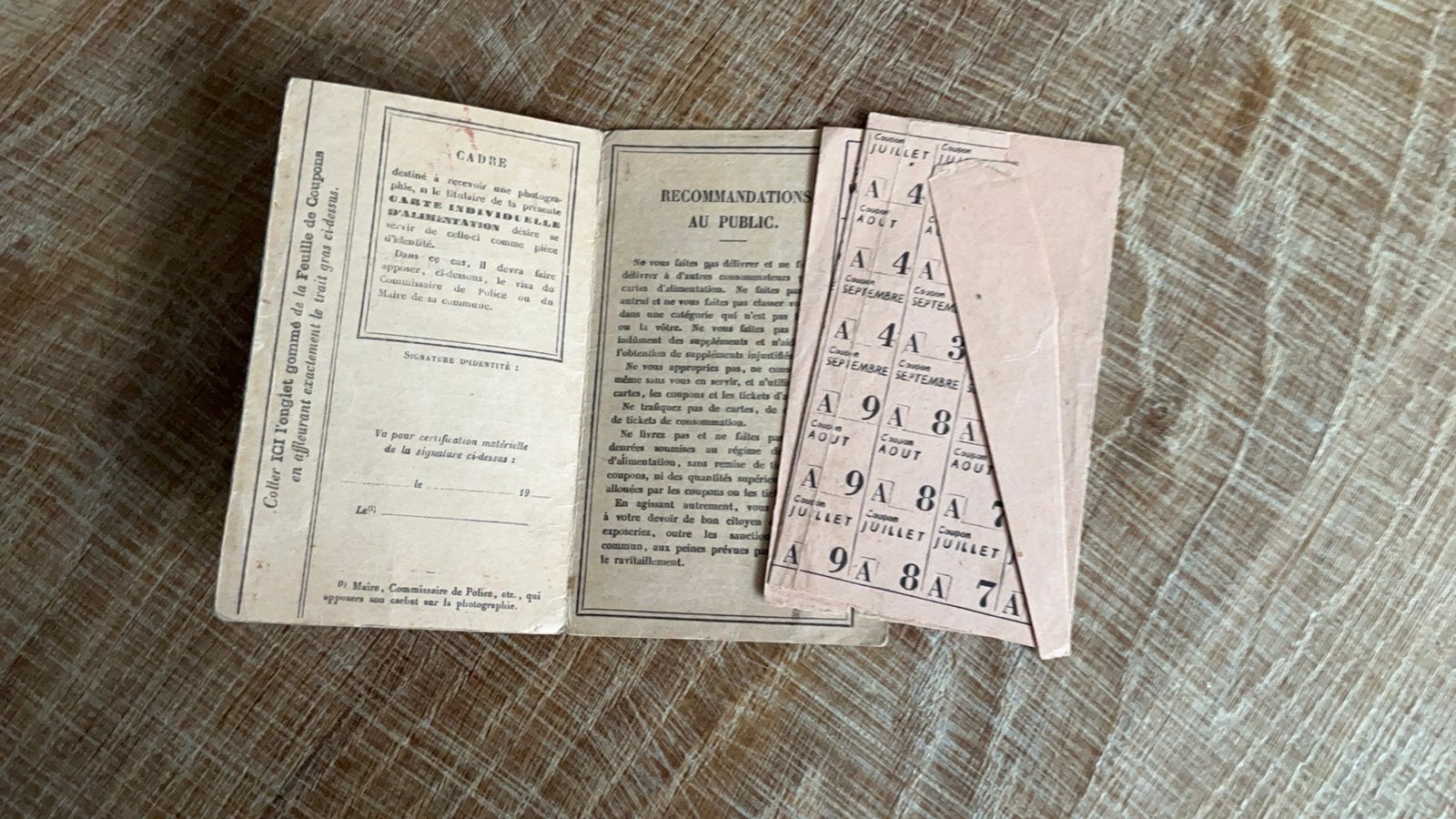 Carte de timbres alimentaires de la Seconde Guerre mondiale, Enlèvement ou Envoi