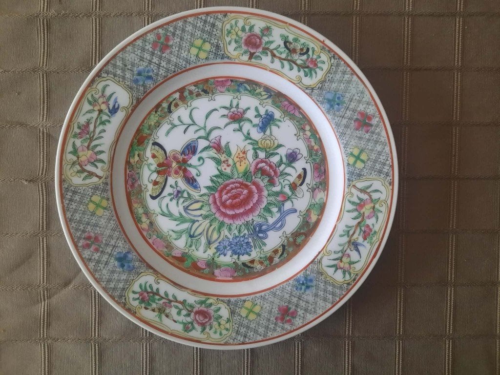 Chinees bord (grote vlinder), Antiek en Kunst, Curiosa en Brocante, Ophalen