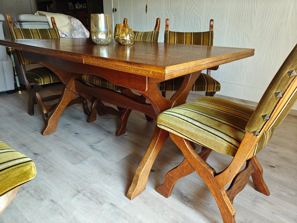 Tafel en stoelen, Enlèvement, Utilisé, Rectangulaire, Autres essences de bois