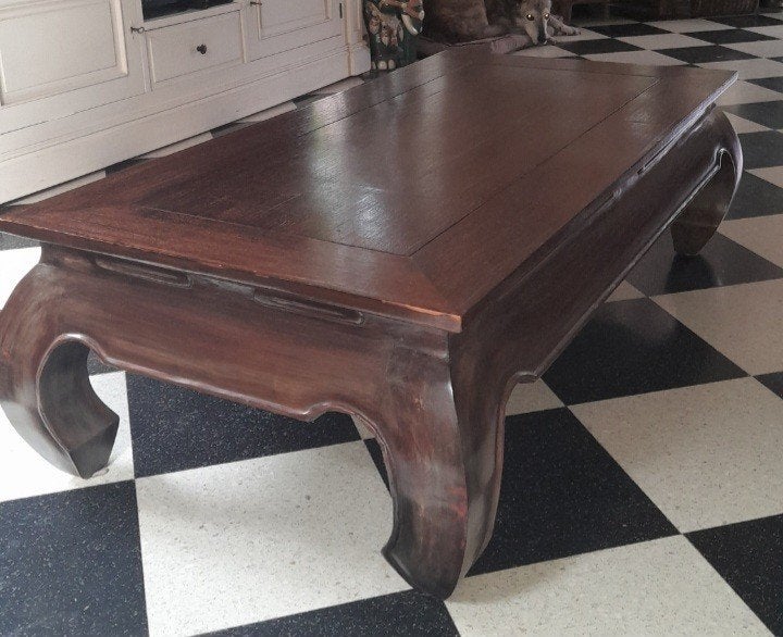 Teakhouten woonkamertafel, Ophalen, Rechthoekig, Teakhout