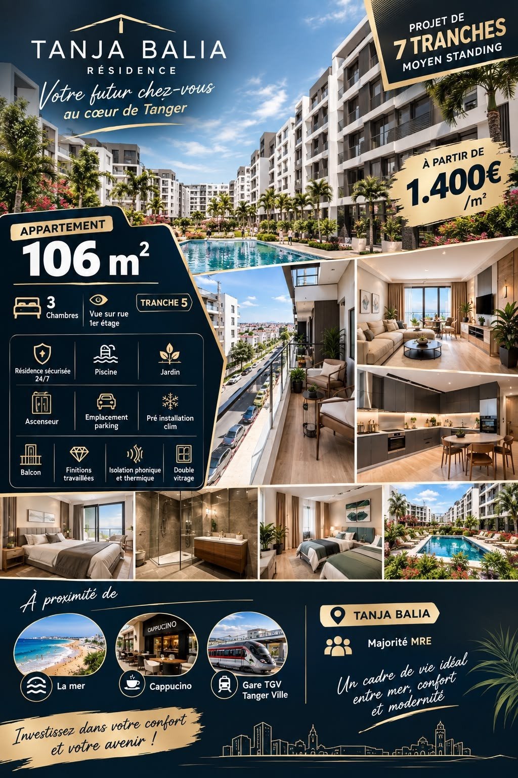 appartement TANGER 106m2, Immo