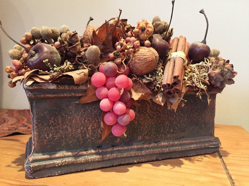 arrangement floral décoration cerisier marrons noix automne, Enlèvement ou Envoi, Nature morte