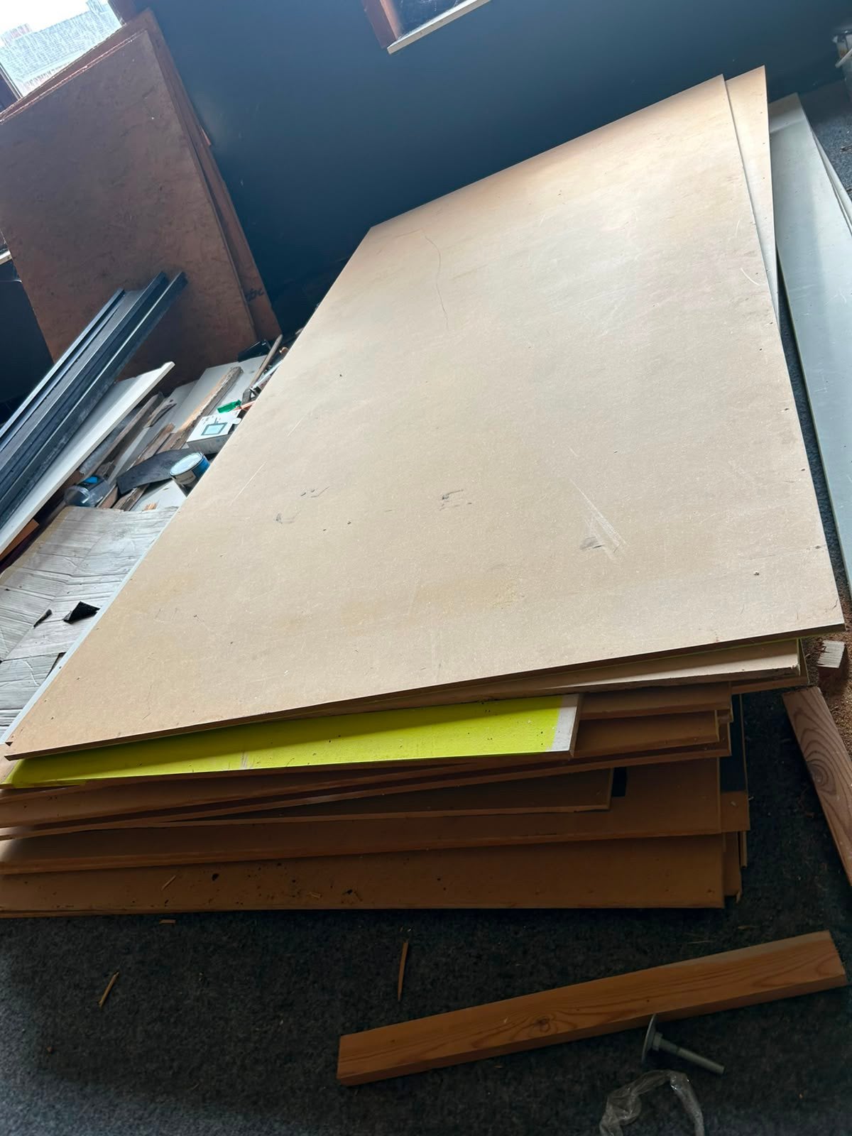Mdf platen, Ophalen, Gebruikt