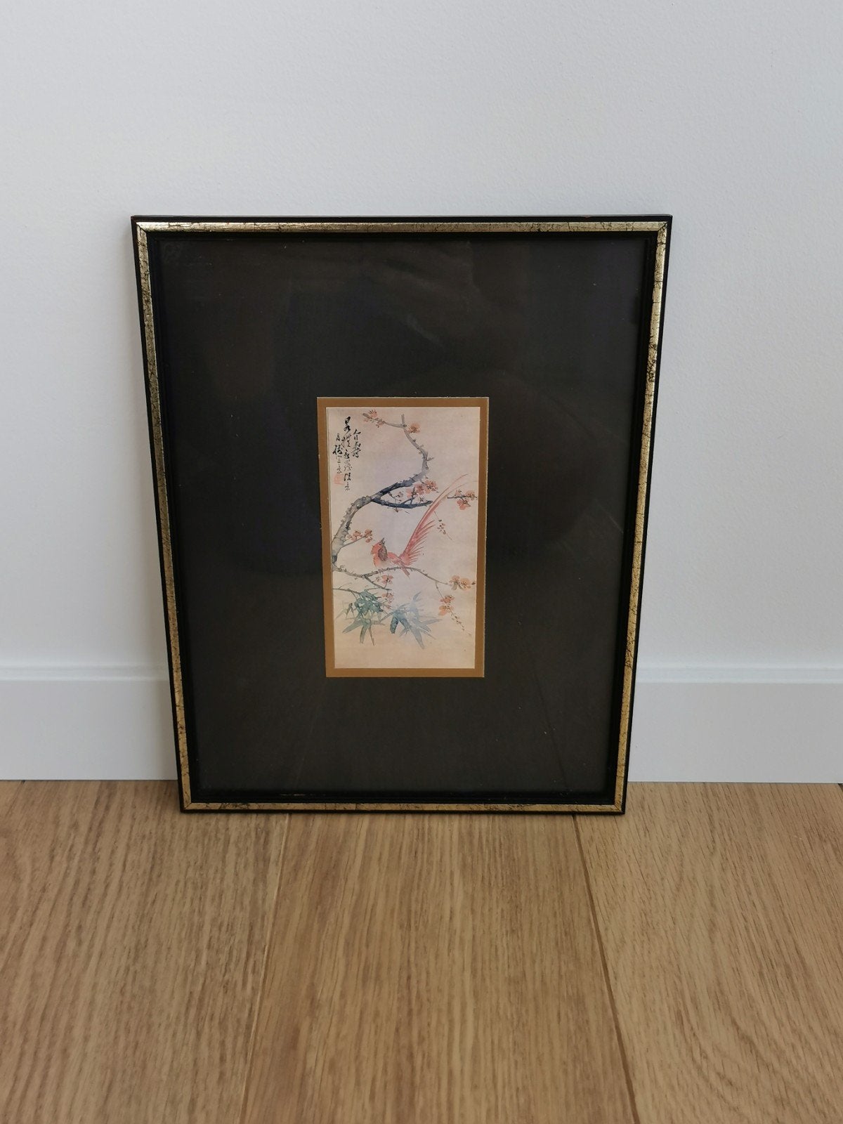 Oeuvre d'art chinois + oiseaux japonais 24x31 n 02003, Antiquités & Art, Enlèvement ou Envoi