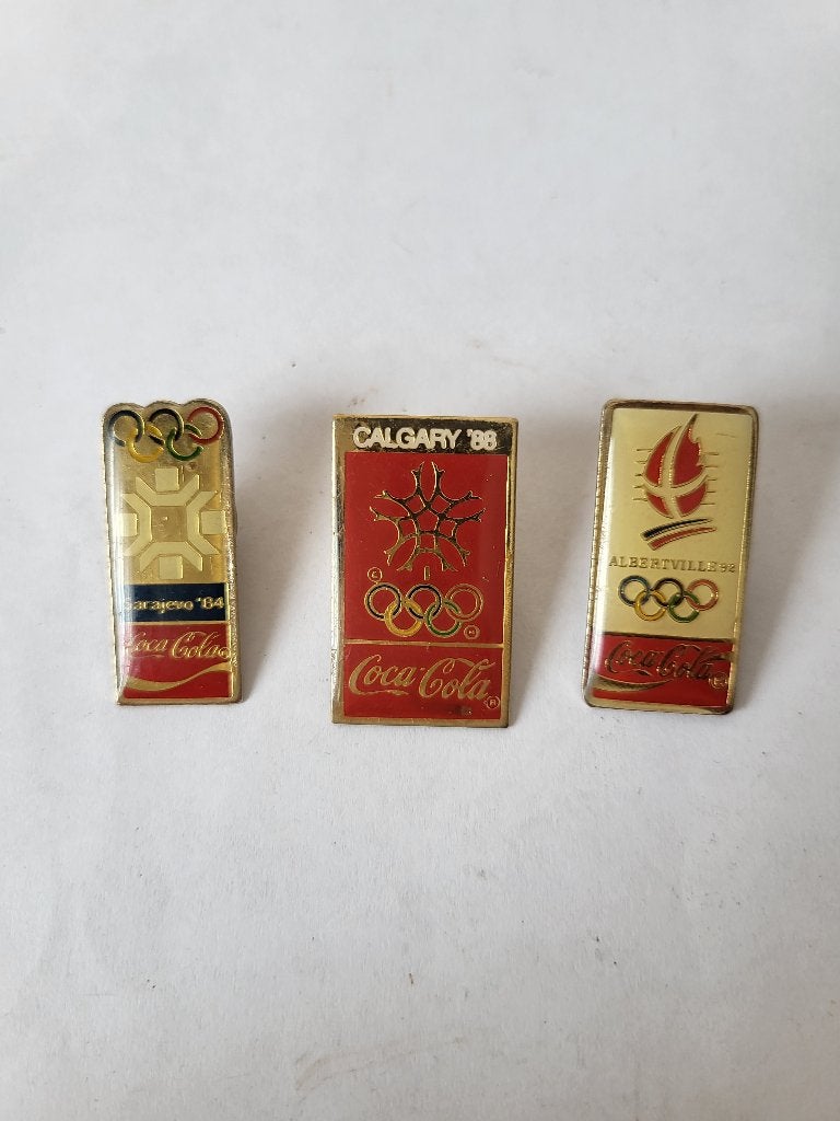 Lot 3 Pin's Coca-Cola Jeux Olympiques (1984 - 1988 - 1992), Verzamelen, Ophalen