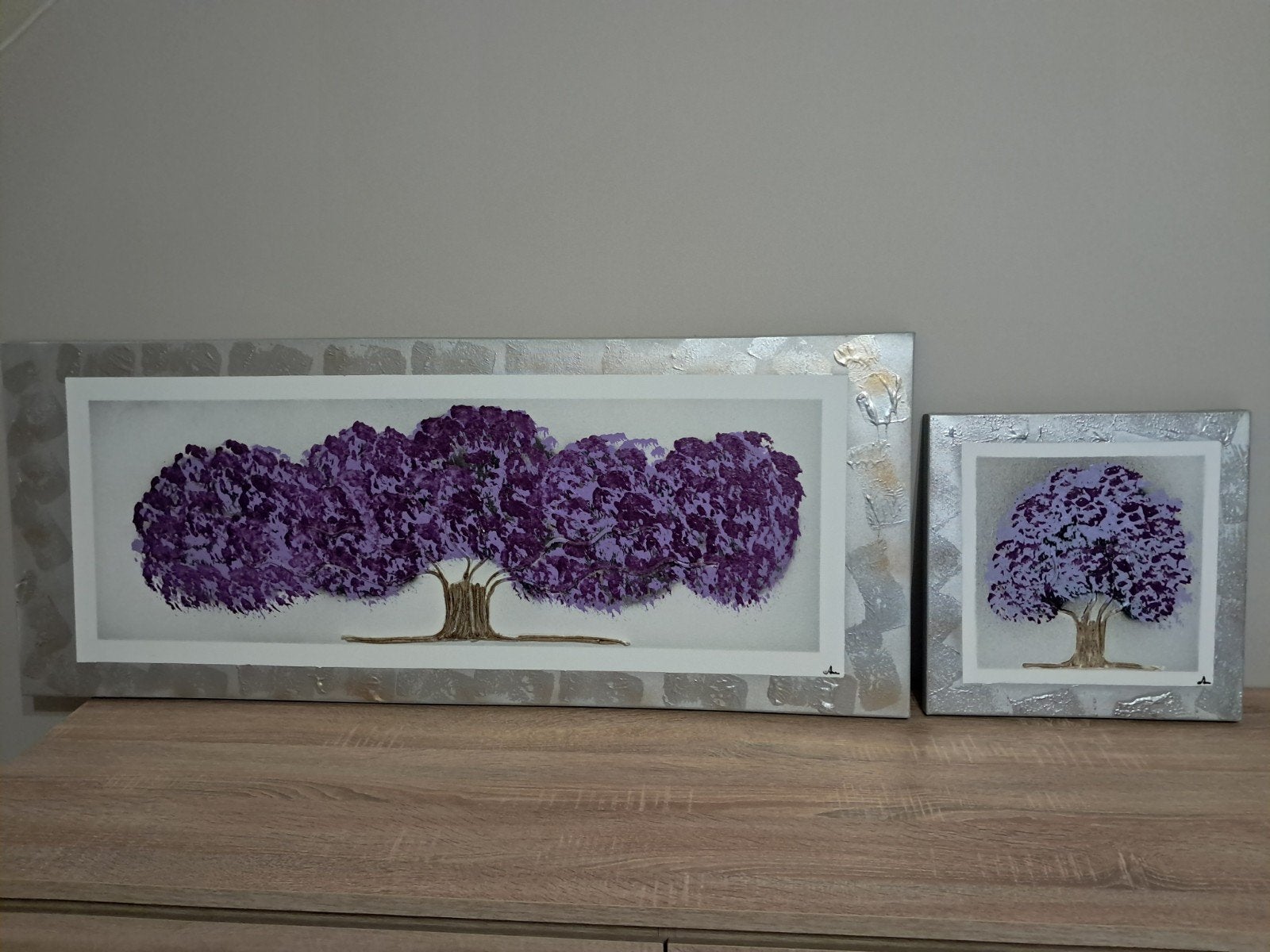 Lot de 2 peintures, Maison & Meubles, Comme neuf, Enlèvement, Création originale, Peinture