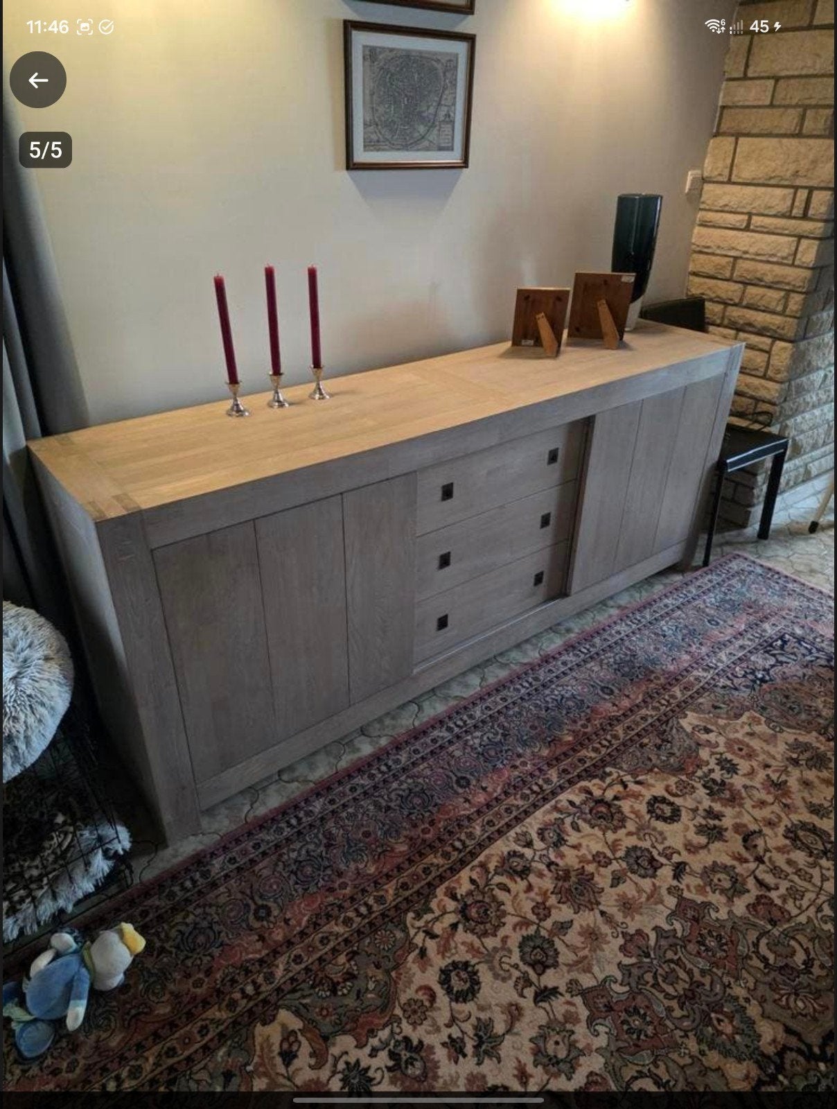 Ensemble de mobilier de salon table, commode et meuble + 4 c, Enlèvement, Comme neuf, 4 à 6 chaises