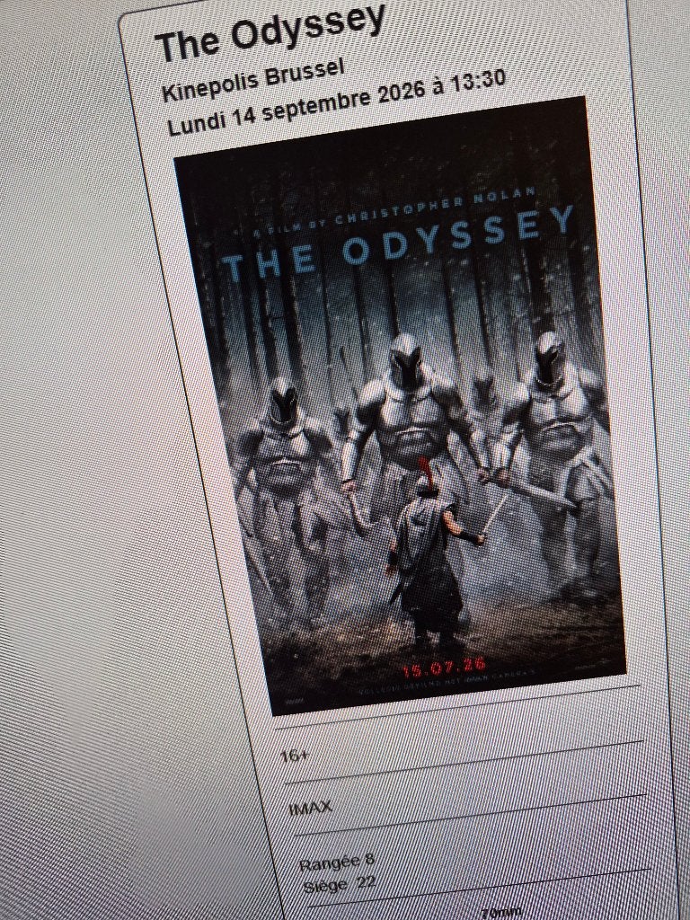 1 Place Kinepolis IMAX Odyssée - 14 septembre, Eén persoon, Overige genres, Bestemd voor IMAX, Overige typen