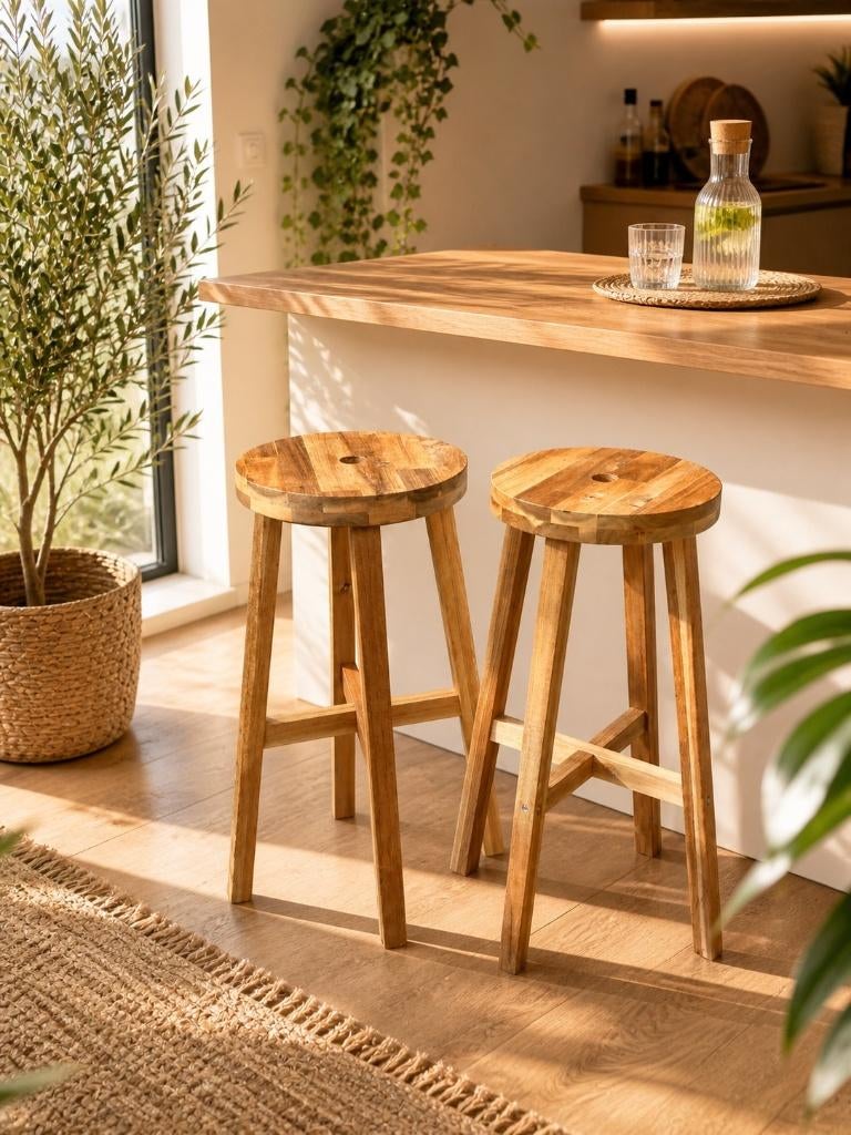 Set van 2 barkrukken IKEA – Hout – 70 cm – Topstaat, Huis en Inrichting, Ophalen, Ikea, Zo goed als nieuw, Hout