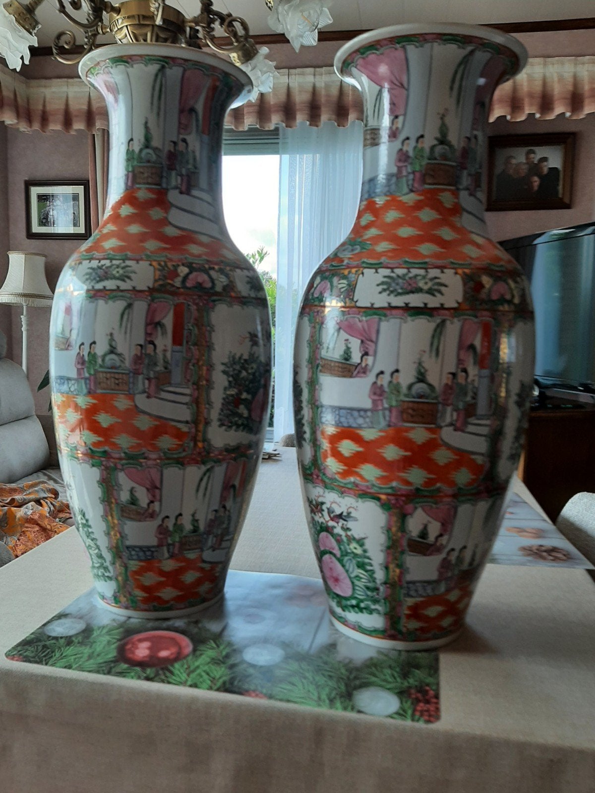 deux grands vases chinois de 63 cm de haut, Enlèvement ou Envoi