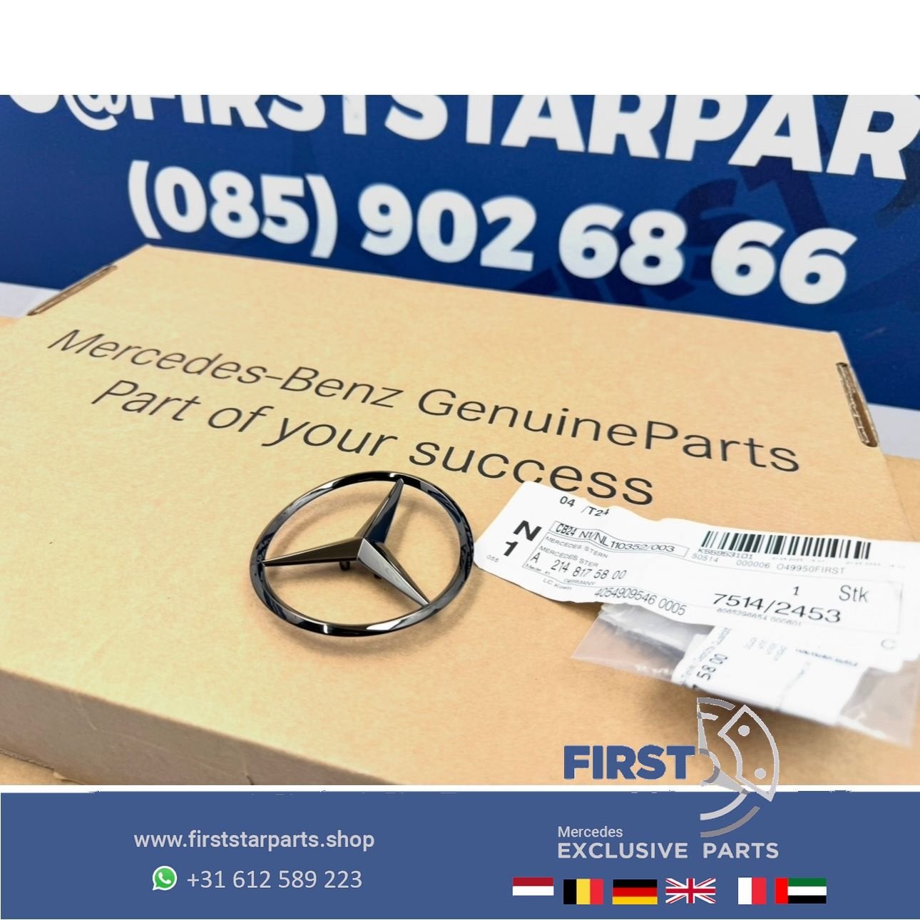 W214 STER Kofferbak LOGO achterklep EMBLEEM zwart W176 W117, Auto-onderdelen, Gebruikt, -, Ophalen of Verzenden, -