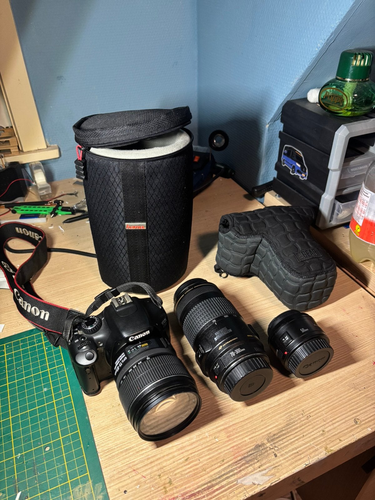 Canon camera met 3 lenzen, Audio, Tv en Foto, Fotocamera's Digitaal, Zo goed als nieuw, Canon, Oplader, Ophalen