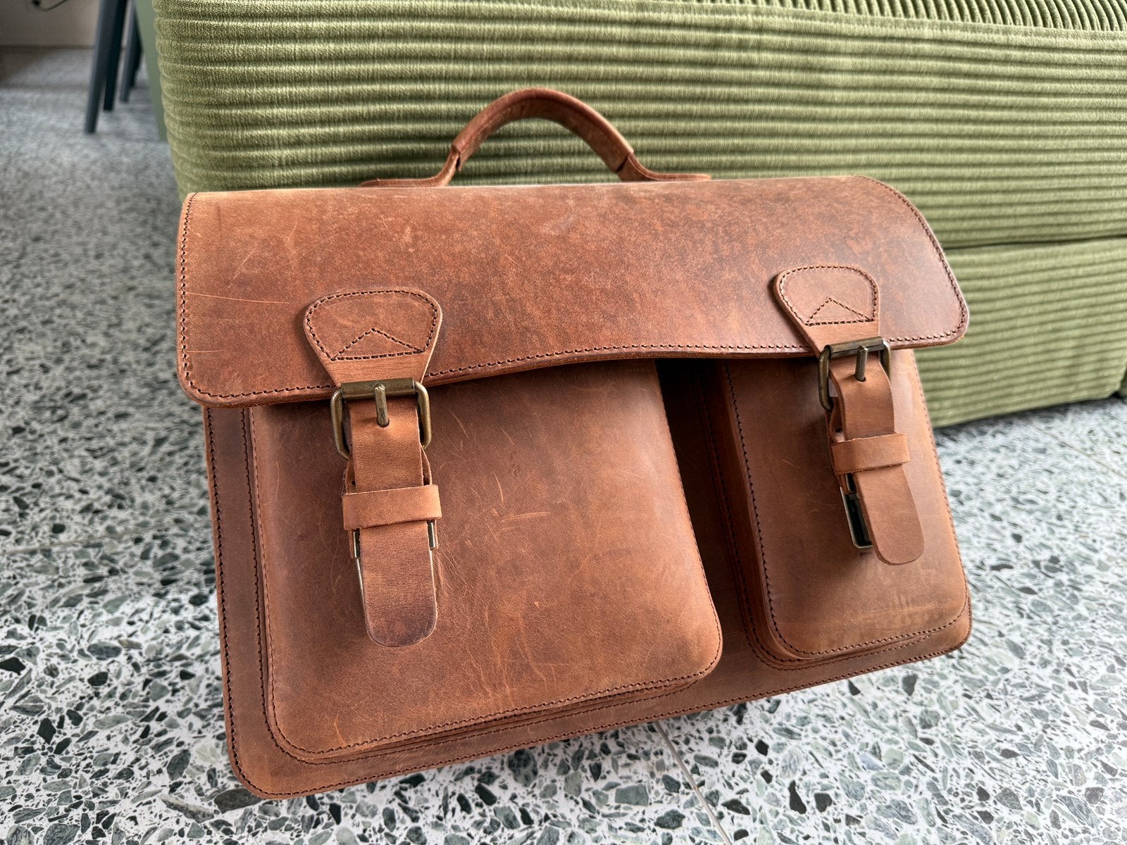 Cartable Ruitertassen en cuir, Bijoux, Sacs & Beauté, Sacs | Cartables, Enlèvement ou Envoi, Comme neuf, Cuir