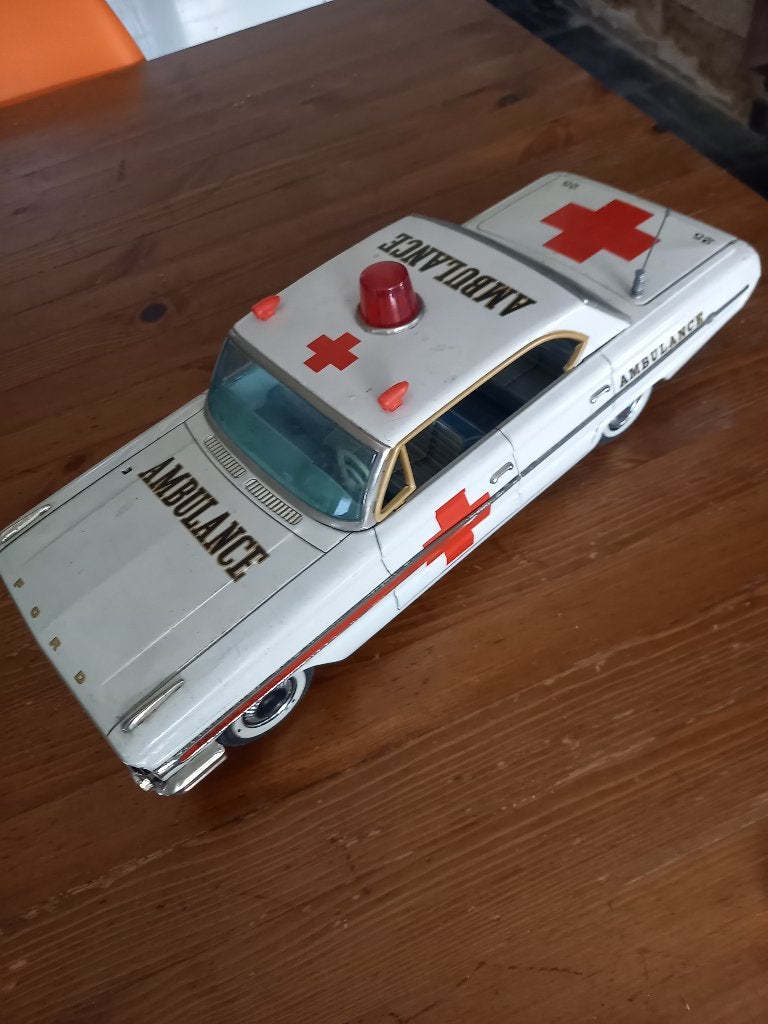 Vintage blikken speelgoed ambulance, Antiek en Kunst, Ophalen