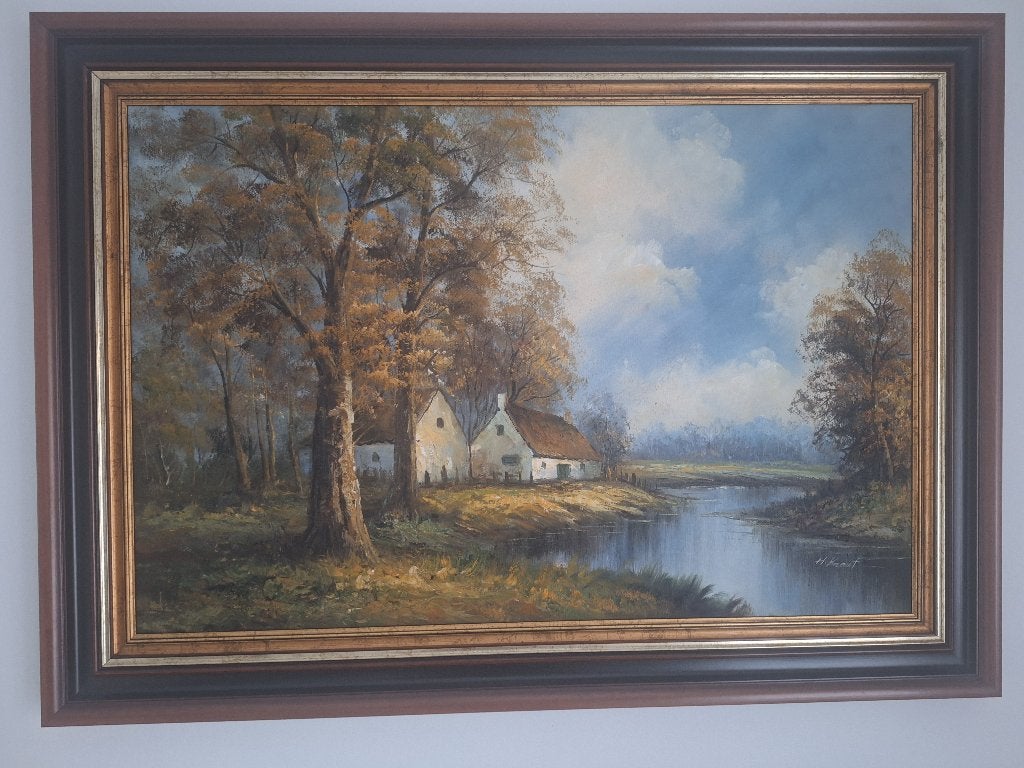 Peinture à l'huile de Henner Knauf (110cmX80cm), Ophalen, Olieverf, Landschap, Doek