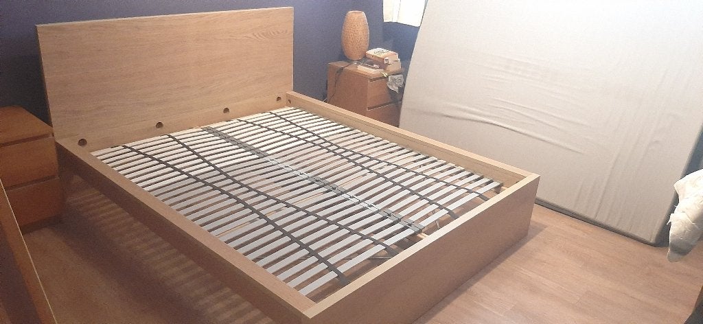 Vente de lit 160x200 cm - Gembloux - à emporter, Beige, Enlèvement, Utilisé, 200 cm