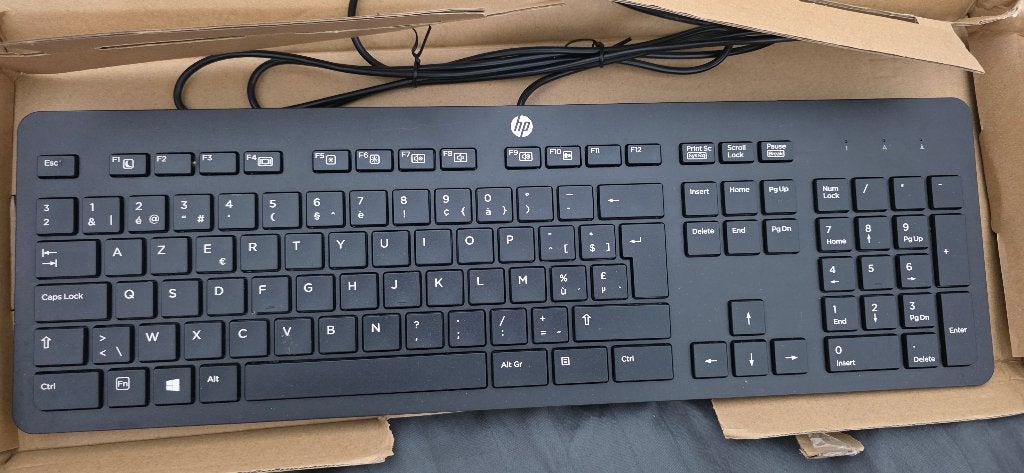 HP USB Business Slim Keyboard AZERTY, Computers en Software, Toetsenborden, Ophalen, Multimediatoetsen, HP, Bedraad