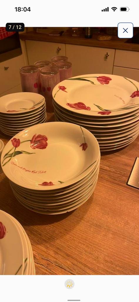 Service a vaiselle « Coquelicots », Assiettes(s), Comme neuf, Enlèvement, Autres styles