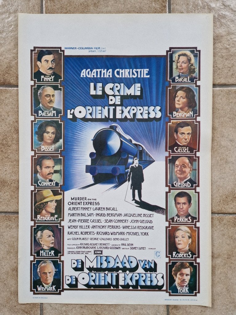 filmaffiche Murder On The Orient Express 1974 filmposter, Rechthoekig Staand, Ophalen of Verzenden, Zo goed als nieuw, A1 t/m A3