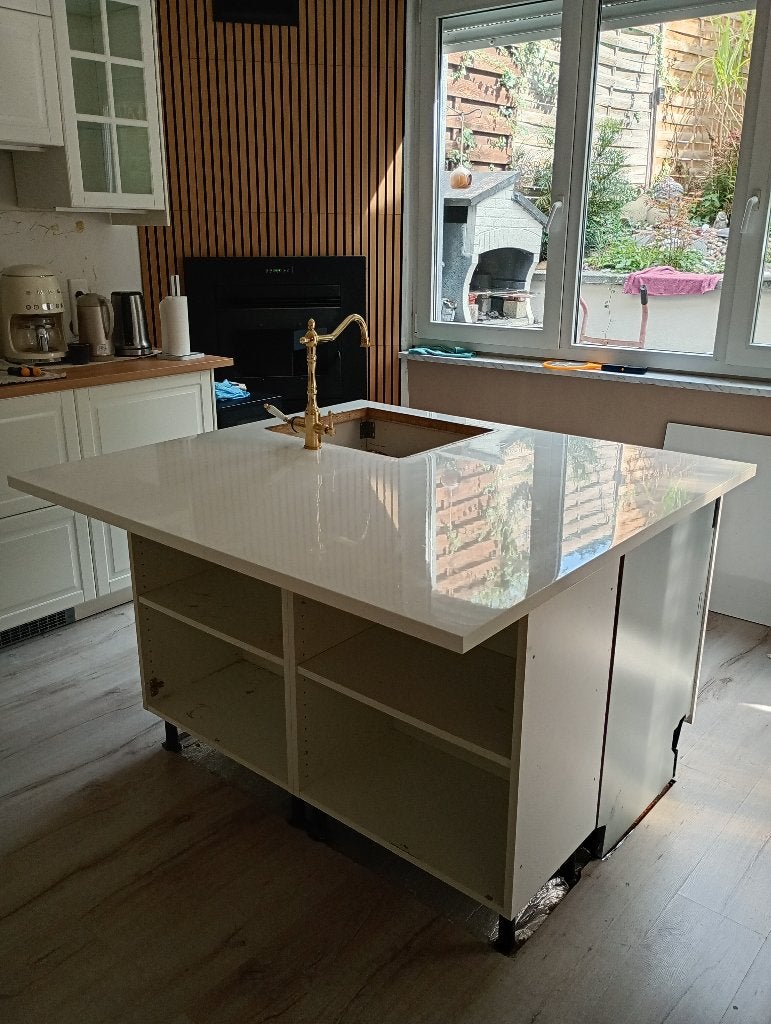 Plan de travail Ikea blanc brillant  sur mesure, Ophalen, Gebruikt, Wit