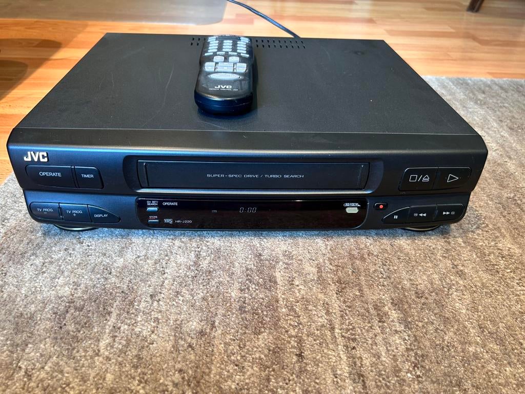 JVC HR-J220 VHS Videorecorder - Met afstandsbediening, Enlèvement ou Envoi, Utilisé, Lecteur ou enregistreur VHS