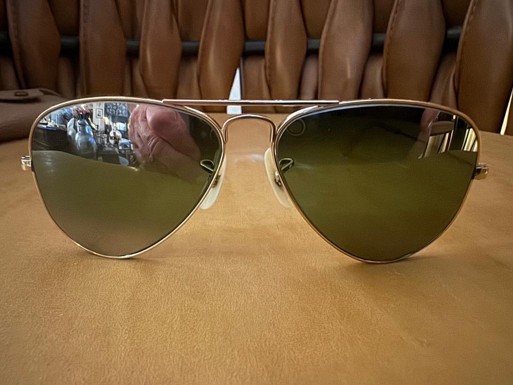 Vintage jaren 50 zeldzame Ray-Ban Aviator 52 Double Gradient, Gebruikt, Zonnebril, Overige kleuren, Ophalen of Verzenden