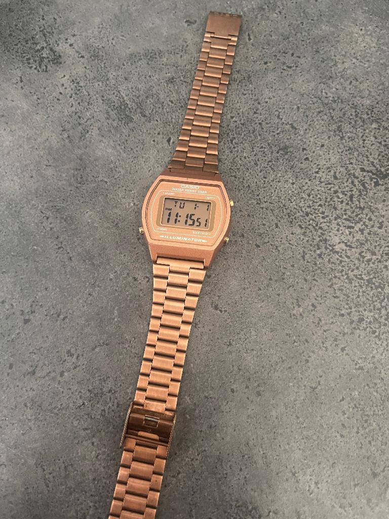 Horloge, Handtassen en Accessoires, Horloges | Heren, Ophalen, Polshorloge, Zo goed als nieuw, Goud