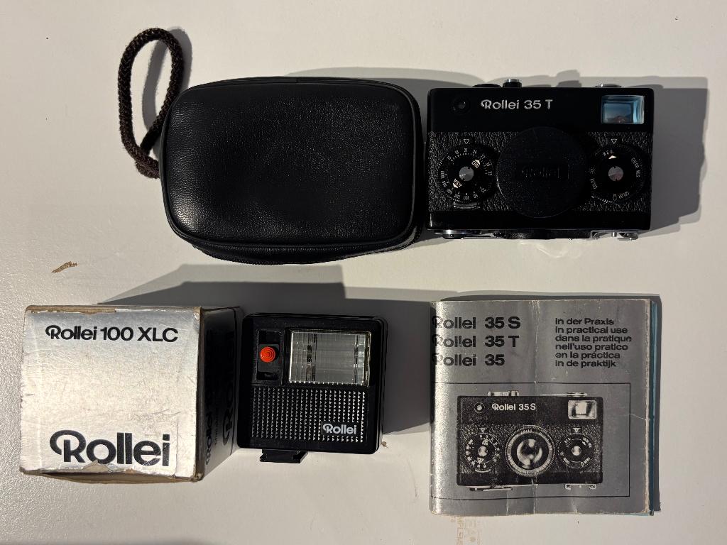 Rollei 35 T + flash + notice, Enlèvement, Utilisé, Compact, Autres Marques