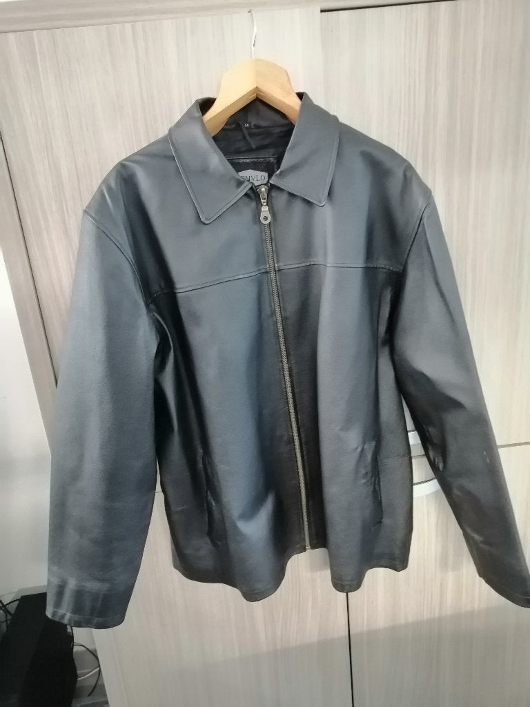lederen jas KENVLO mt 54, Vêtements | Hommes, Enlèvement ou Envoi, Porté, Taille 52/54 (L), Noir