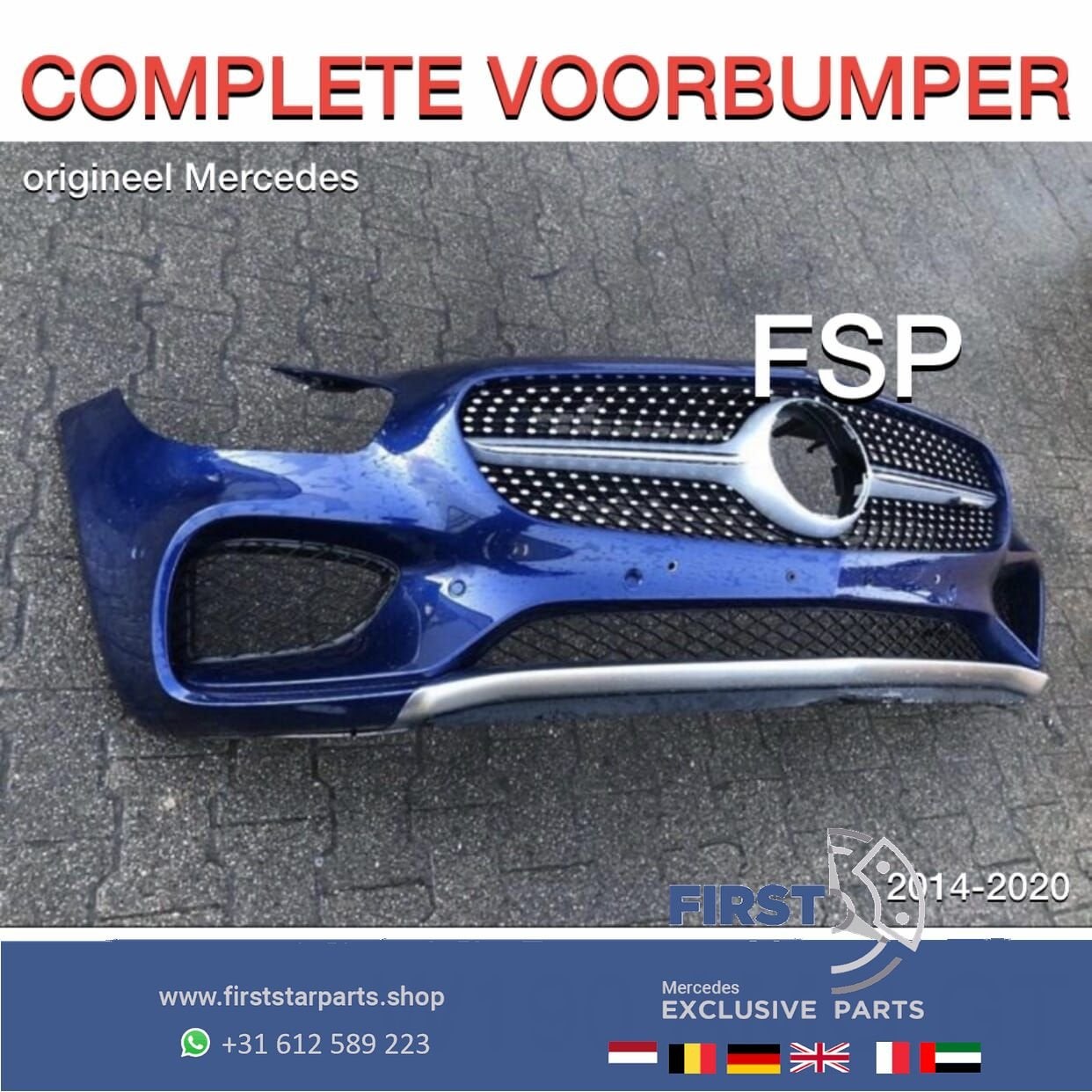 W190 AMG GT VOORBUMPER COMPLEET ORIGINEEL Mercedes 2014-2020, Gebruikt, -, Voor, Ophalen of Verzenden