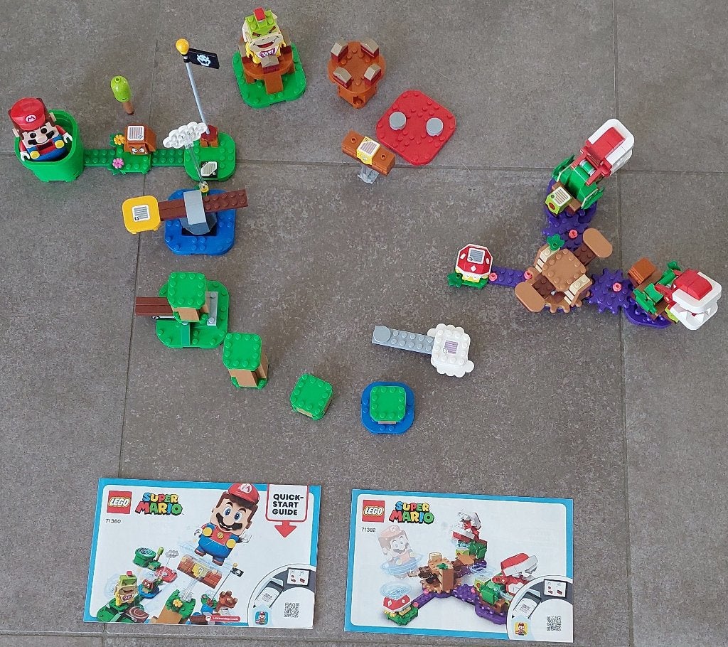 LEGO Avonturen met Mario startset + Uitbreidingsset Piranha, Overige thema's, Lego, Ensemble complet, Comme neuf