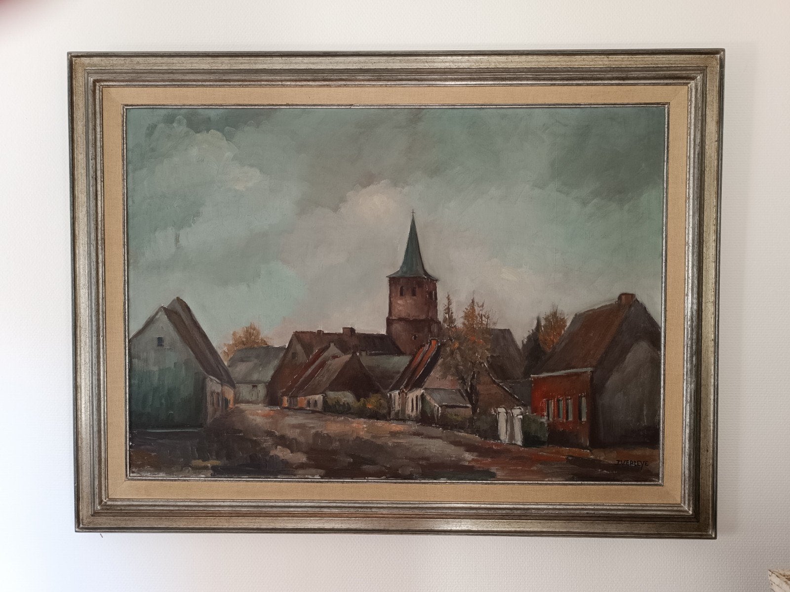 olieverf op doek ' Wechelderzande 1971 ', Ophalen, Olieverf, Doek