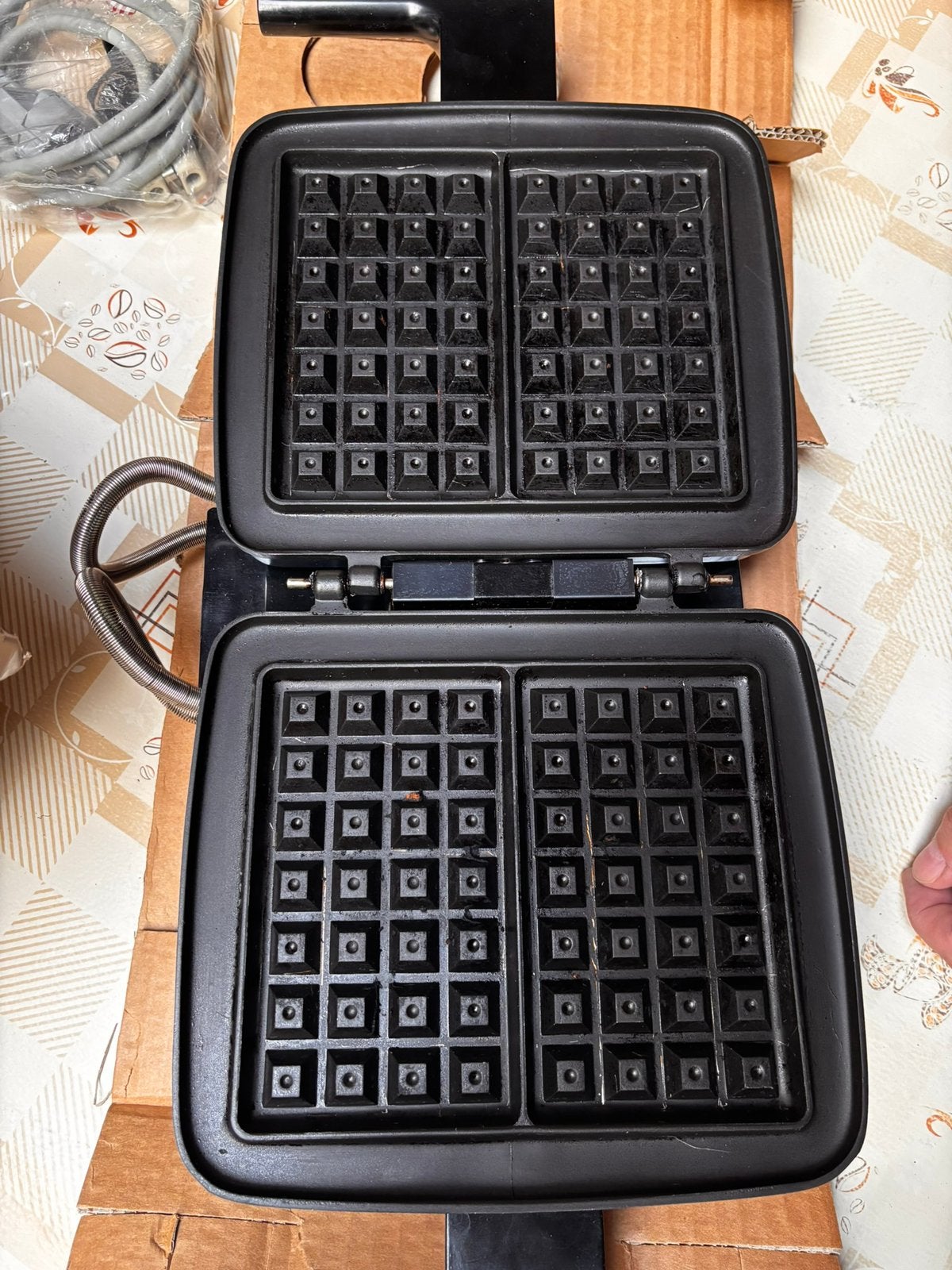 Vintage Nova dubbel wafelijzer – met originele doos, Enlèvement, Plaques amovibles, Utilisé