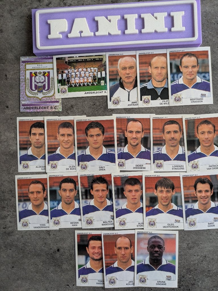 20 AUTOCOLLANTS PANINI FOOTBALL 2001 ANDERLECHT SC FOOTBALL, Enlèvement ou Envoi, Neuf
