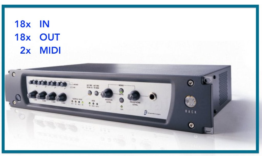 carte son professionnelle Digidesign 18 IN / 18 OUT 2x MIDI, Enlèvement ou Envoi, Utilisé, Autres marques, Connexion MIDI