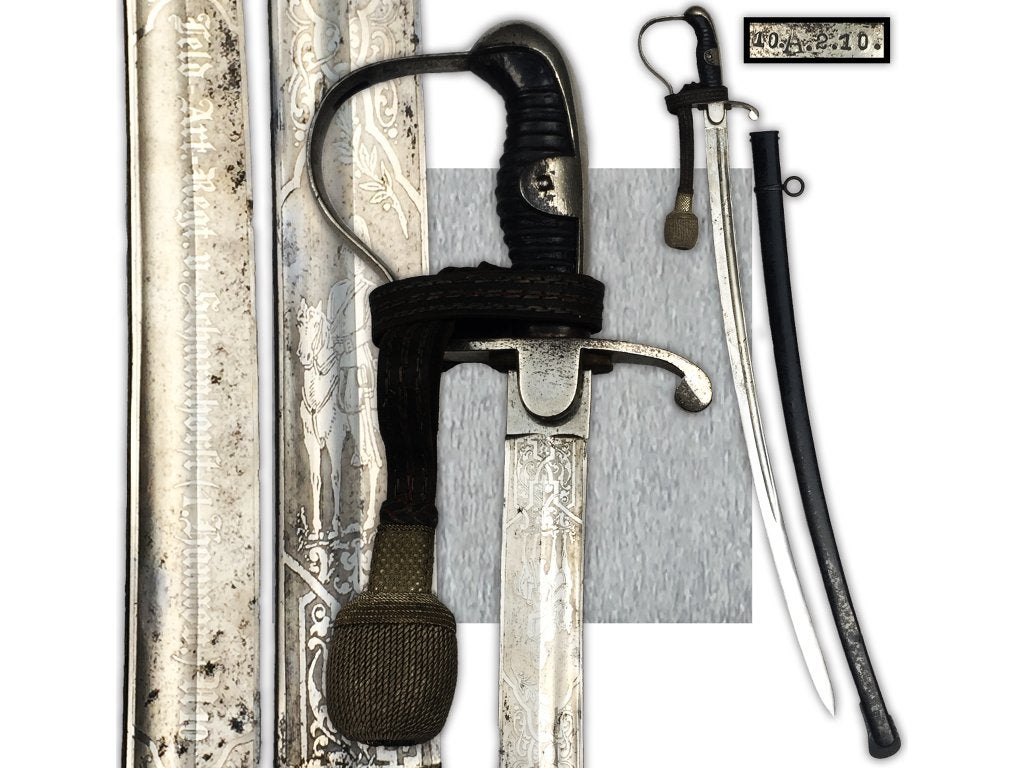 🚨Rare Sabre LUXE PRUSSIEN Artill. 10.A.21.0 ORIGINAL, Collections, Envoi, Armée de terre, Épée ou sabre
