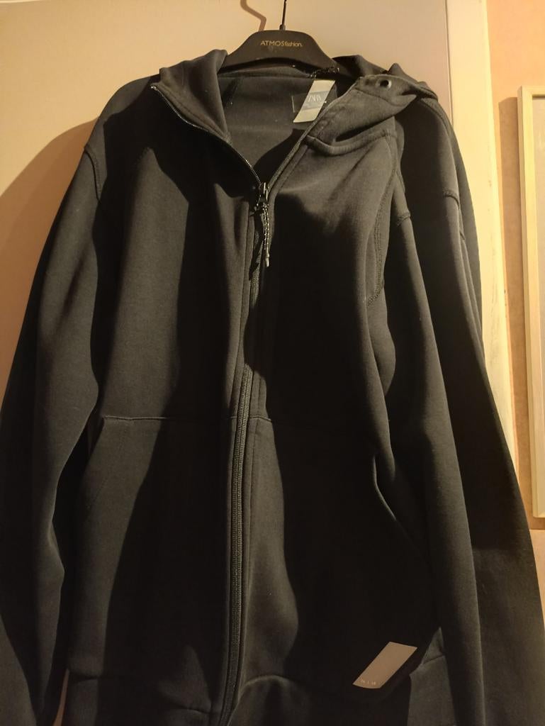 Mooi zwart jasje  met kap maat L heren Zara, Kleding | Heren, Jassen | Zomer, Ophalen of Verzenden, Maat 52/54 (L), Zwart