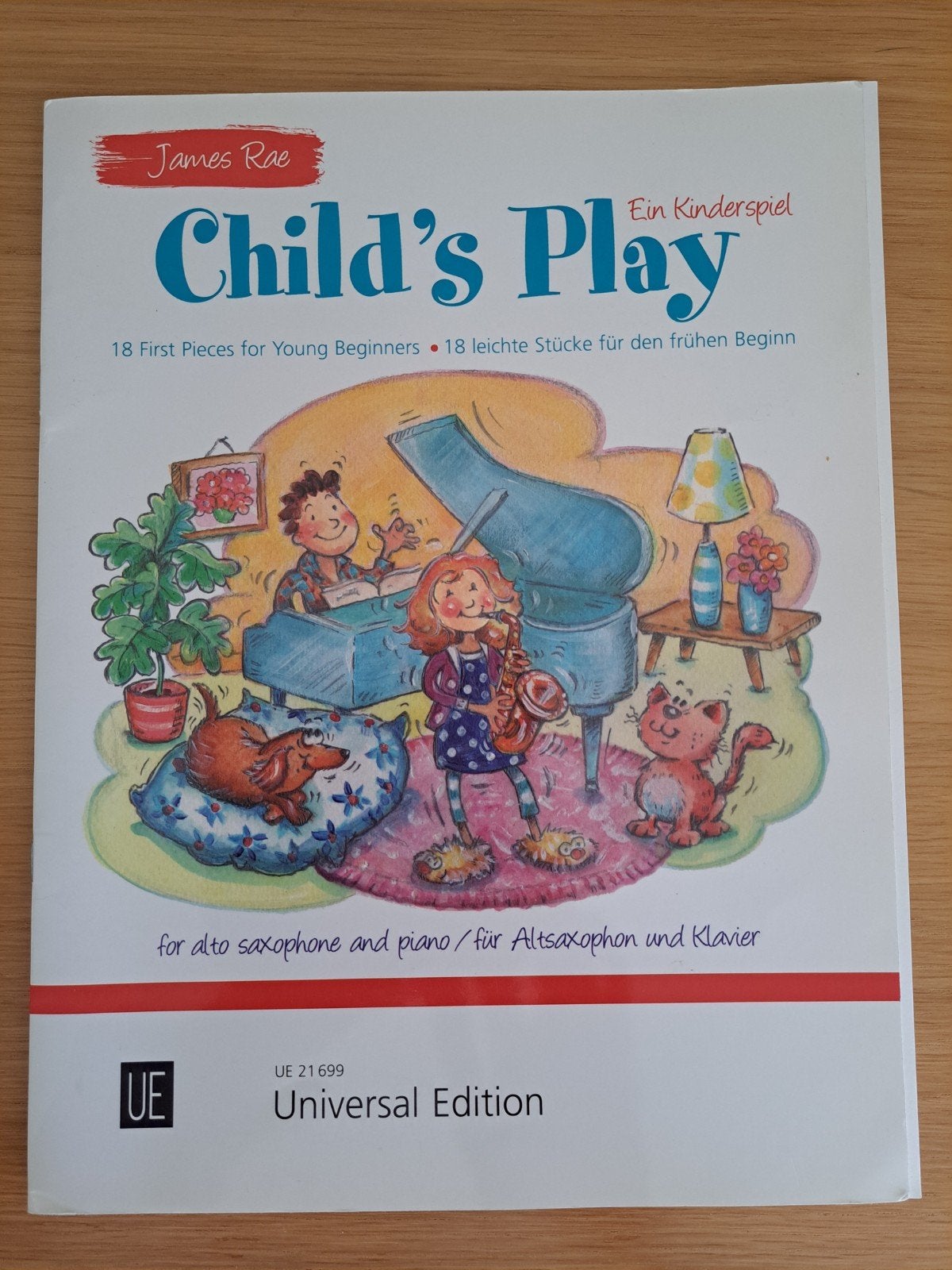 Muziekboek saxofoon Child's Play van James Rae, Muziek en Instrumenten, Ophalen, Zo goed als nieuw, Saxofoon