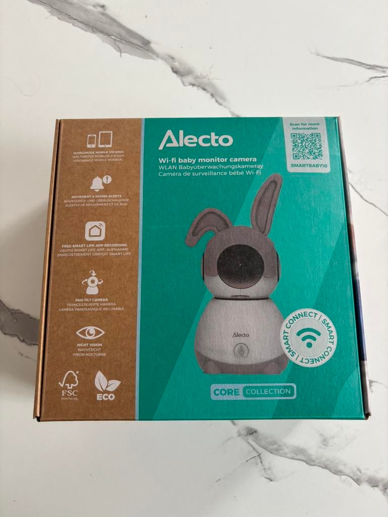 Babyphone caméra wifi Alecto smartbaby10 comme neuf + app, Enfants & Bébés, Babyphones, Comme neuf, Caméra, Enlèvement ou Envoi
